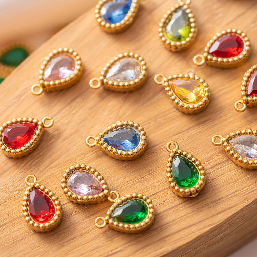 10er Set Goldfarbene Edelstahl Anhänger für DIY Halsketten Schmuck