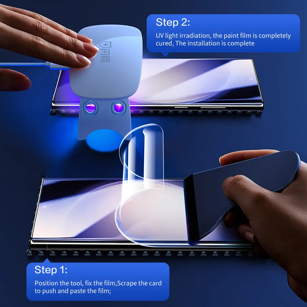 SmartDevil UV-Vollkleber Displayschutz für Samsung S24/S23 Ultra Anti-Fingerabdruck