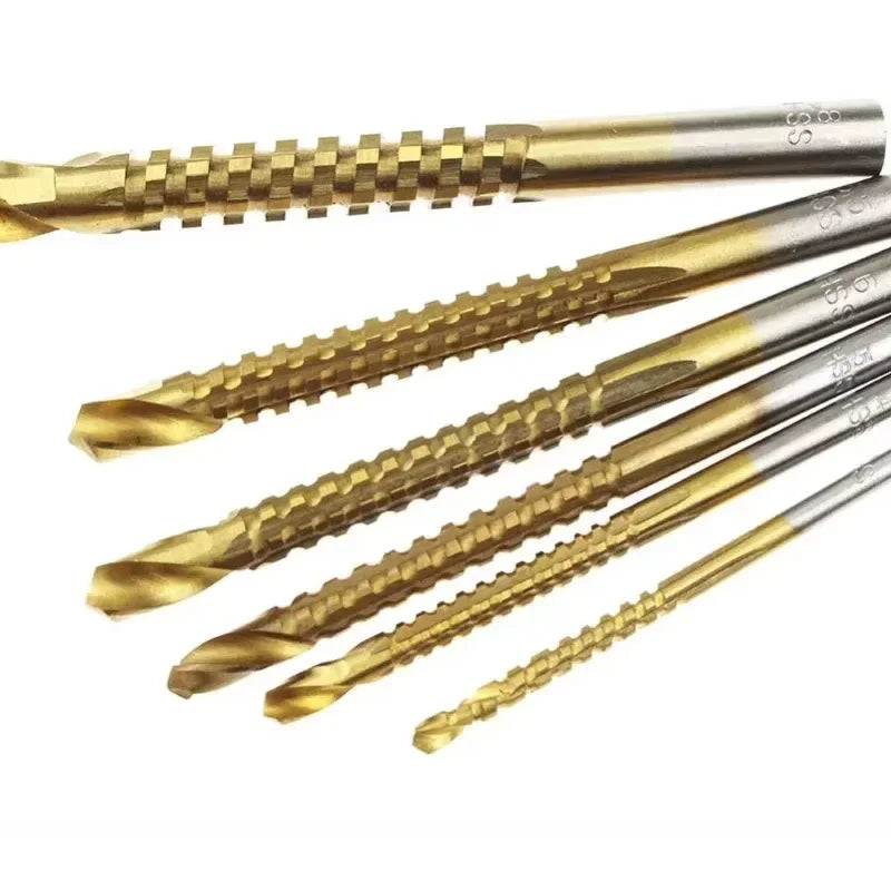 6-teiliges HSS-Spiralbohrer-Set mit Titanbeschichtung 3-8 mm