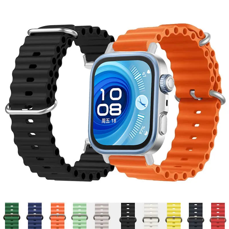 Flexibles Silikon-Sportarmband Ocean 20cm – Komfort - Style für Watch Fit 3 4 Pro