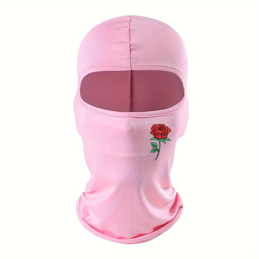 Unisex Sturmhaube mit Blumenmuster Schutz vor Wind und Sonne Outdoor