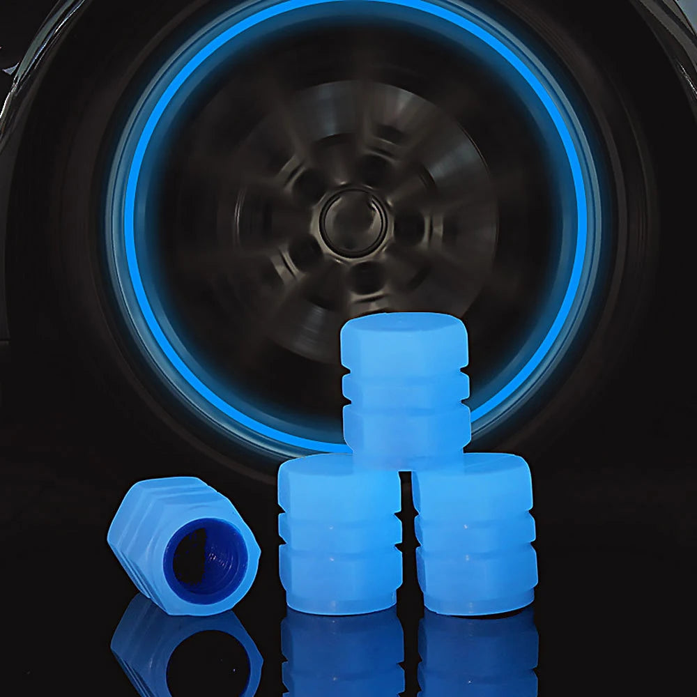 Fluoreszierende Ventilkappen Universal für Auto, Motorrad - Fahrrad Reifen