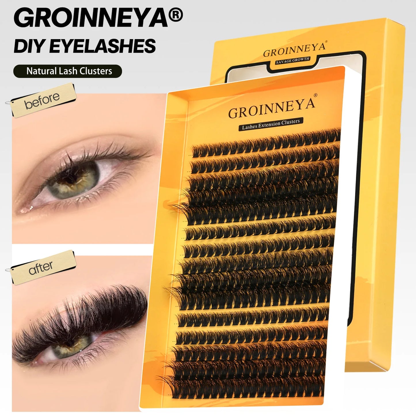 Natürlicher Glamour: Handgemachte C-Locken Cluster-Wimpern im Mix-Tablett