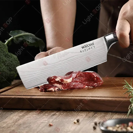 Damaststahl Küchenmesser Holzgriff Scharf Vielseitiges Santokumesser