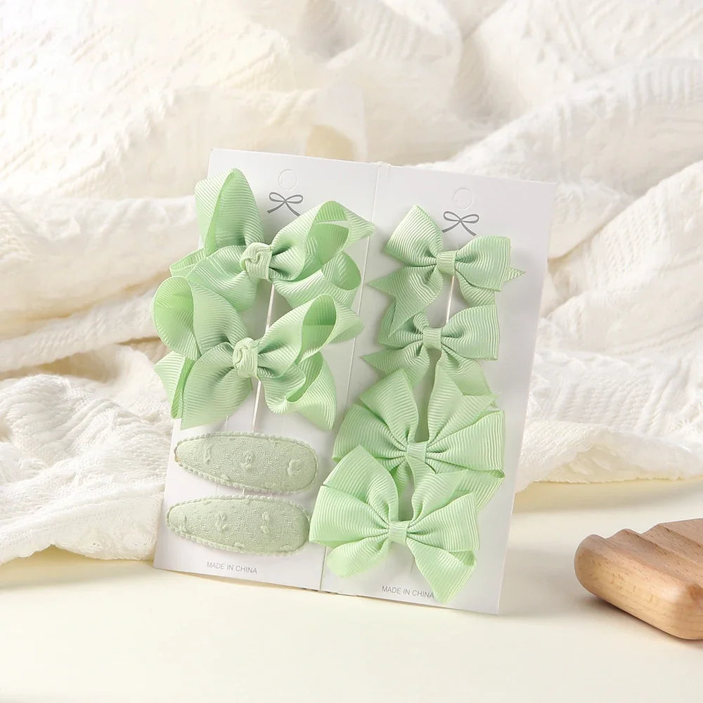Elegante Haarklammern mit Schleifen für Mädchen – 8-teiliges, sicheres Stylingset