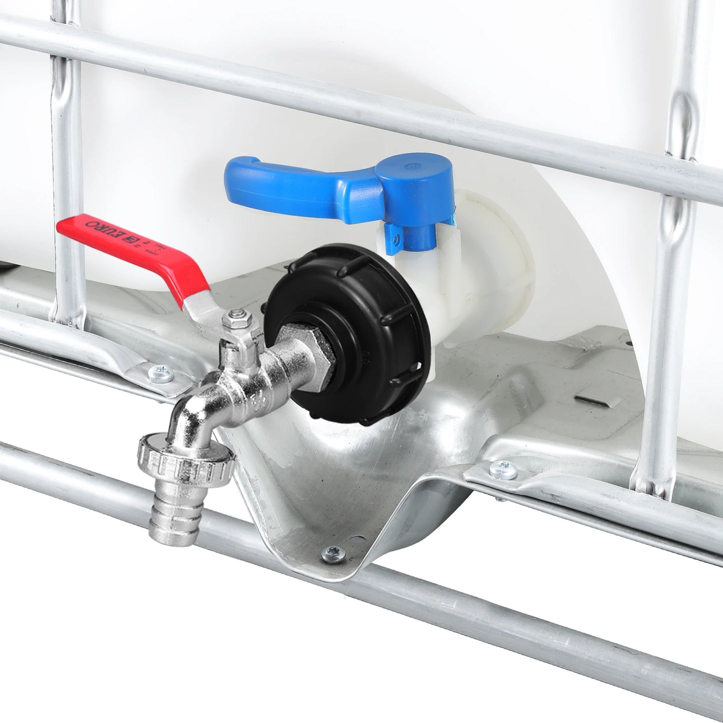 Langlebiger IBC Tankhahn Adapter S60x6 auf 1/2 - 3/4 für stabile Wasseranschlüsse