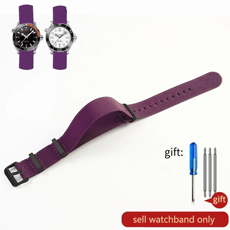 Retro Fallschirm Nylon Uhrenarmband in 18, 20 und 22 mm High Density