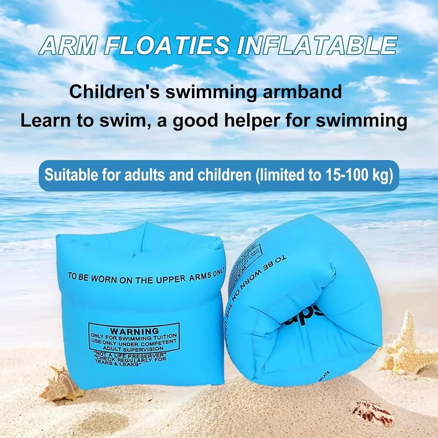 Sicher - Bequem: Aufblasbare Armschwimmerbänder aus PVC, 1 Paar, ideal fürs Schwimmen