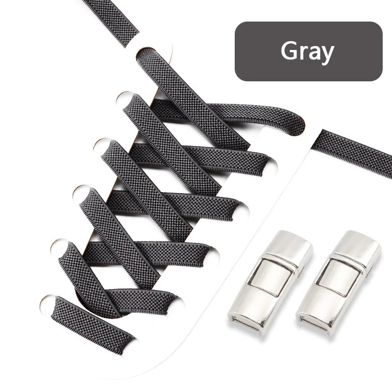 Schnell & bequem: Elastische 8mm Press Lock Sneakerschnürsenkel ohne Binden
