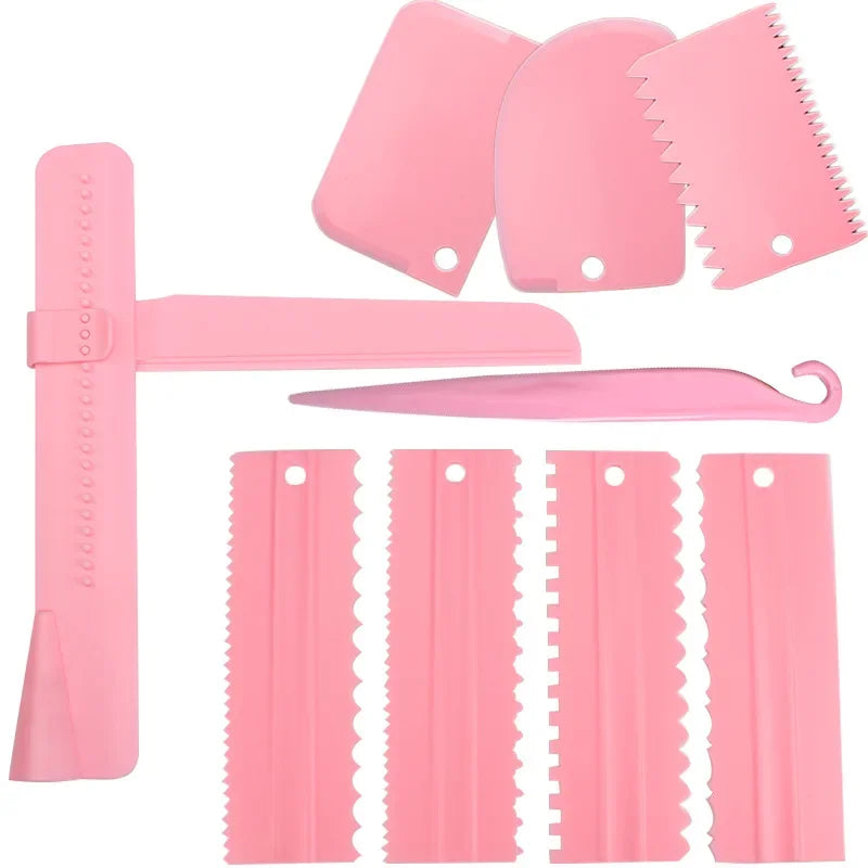 Kunststoff Cremeschaber Set 4/9 Teile Backen Kuchen Dekoration Profi