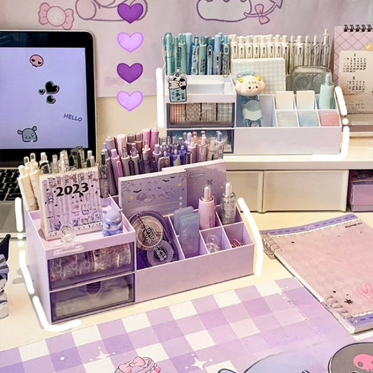 Kawaii Schreibtisch Organizer mit 9 Fächern – Stifte & Schreibwaren Aufbewahrung