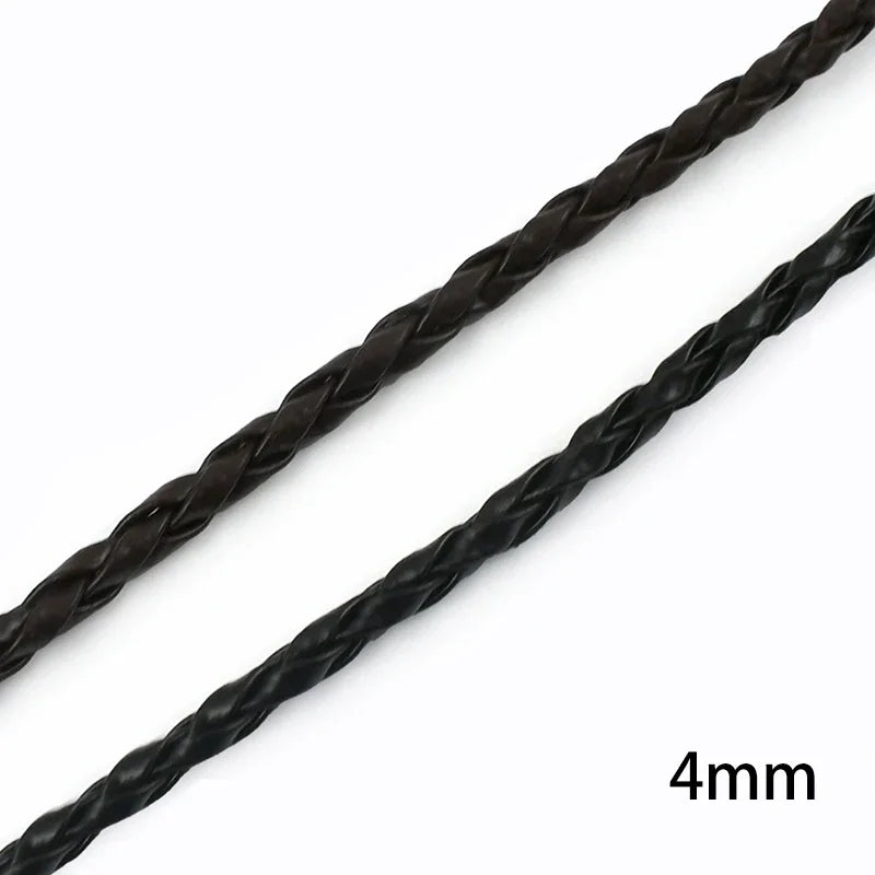 5 Meter PU-gewebtes Lederkordel rund 3-12mm für DIY Handtasche & Dekor-Yabubest - Home & More