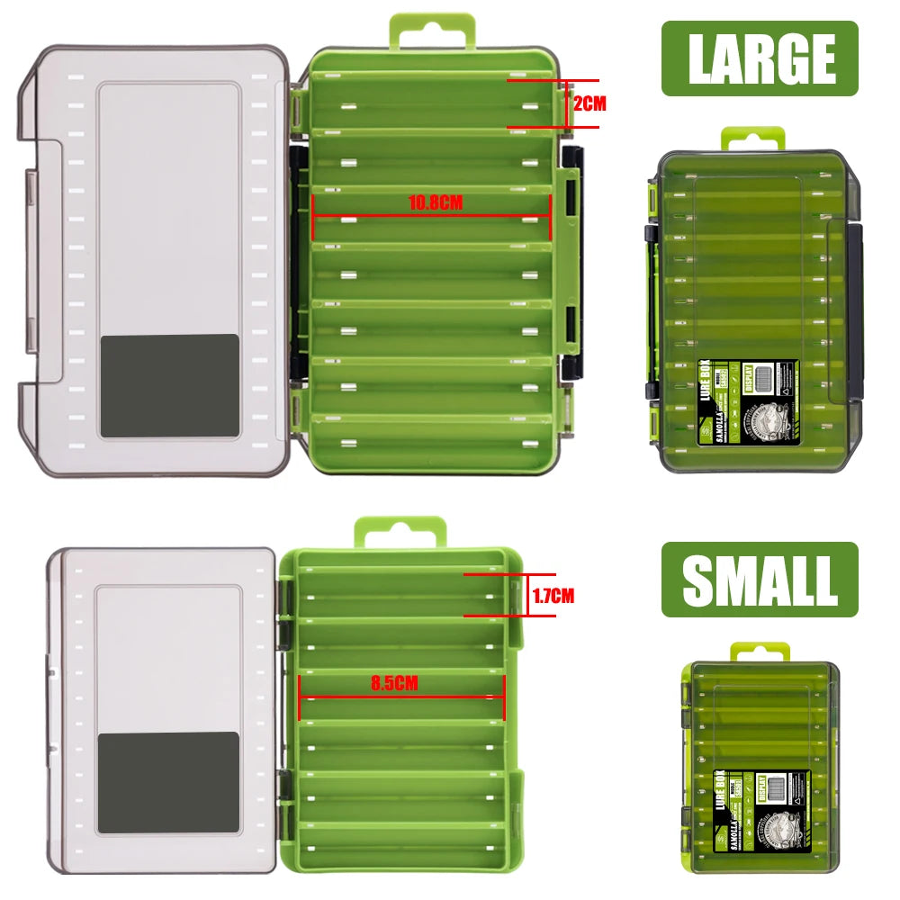 Robuste Angelgerät-Box mit 14 Fächern – Doppelseitiger Organizer für Meer - Strand