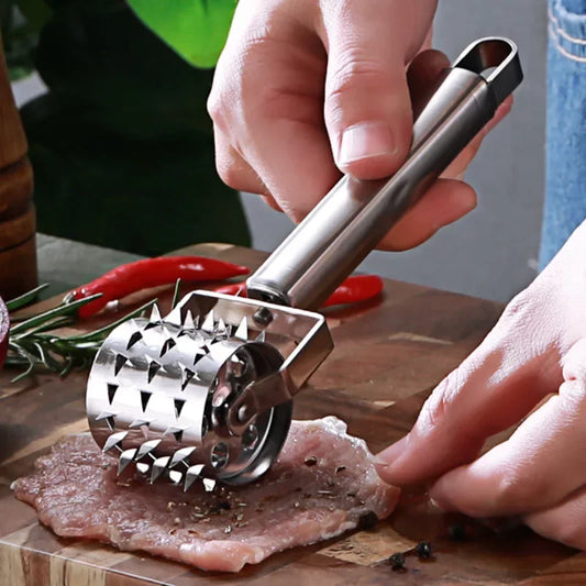 Robuster Edelstahl Fleischklopfer 18x4cm – Zartes Steak - Grillgenuss