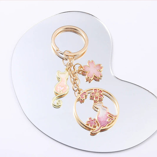 Blumen Schlüsselanhänger mit Kirschblüten-Design für Frauen - Mädchen