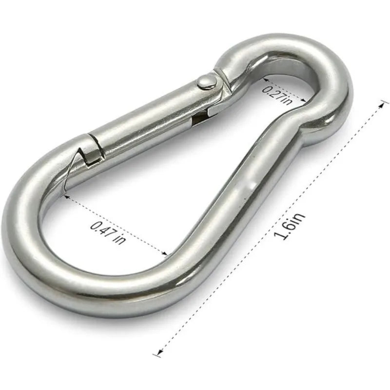 4er-Pack Edelstahl Karabinerhaken 1,6 Zoll mit Feder für Outdoor Nutzung