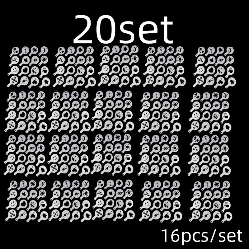 Kaffee Schablonen Set für kreative Latte und Cappuccino Kunst