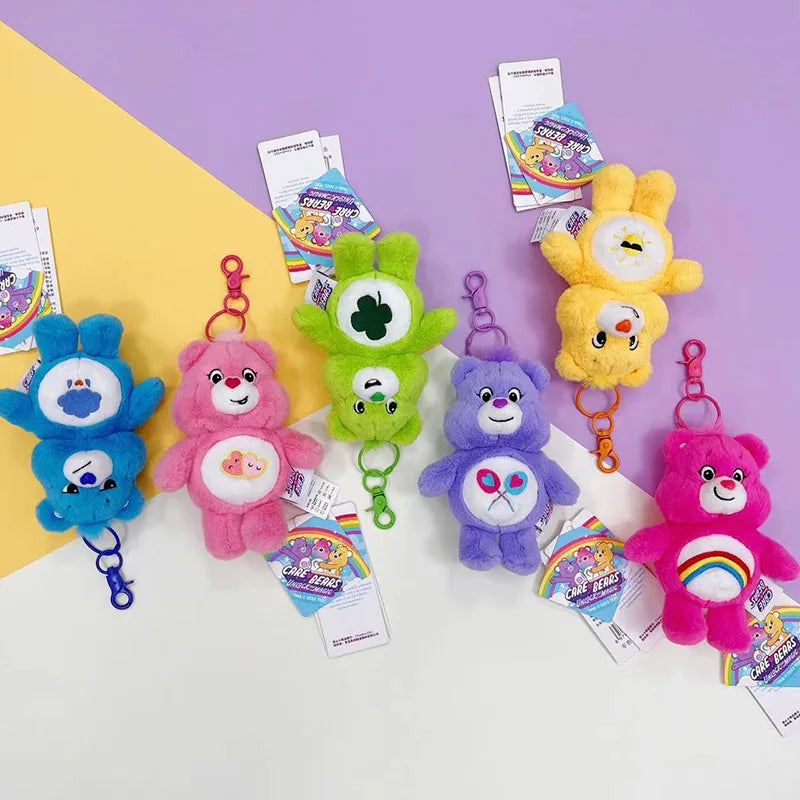 Kawaii Regenbogen Carebears Plüschanhänger mit Sound – süß - weich, ideal Geschenk