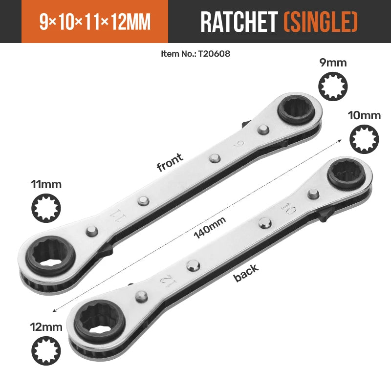 Vielseitiger Ratschen-Steckschlüssel | 4-in-1 Teleskop-Design aus CR-V Stahl