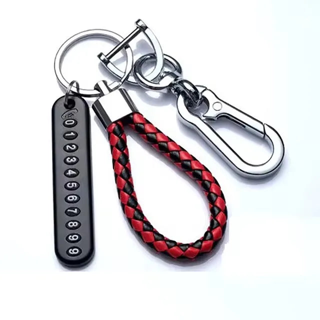 Eleganter Leder Schlüsselanhänger mit Zink-Legierung Karabiner für Unisex