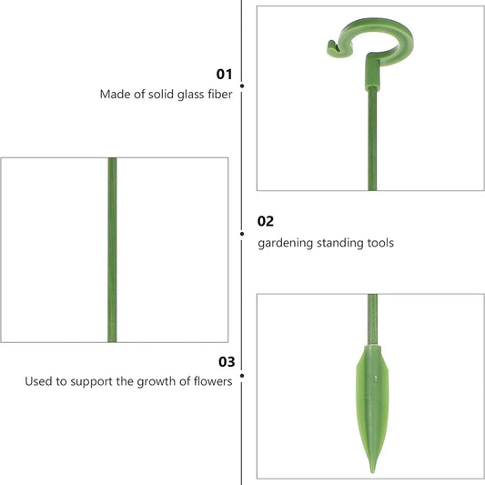 Robuste grüne Pflanzenstützen – 5/10 Stück, rostfrei - wiederverwendbar