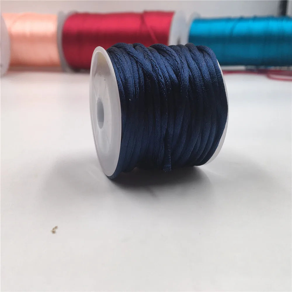2mm Satinband geflochten Seide Makramee Seil für DIY Armbänder