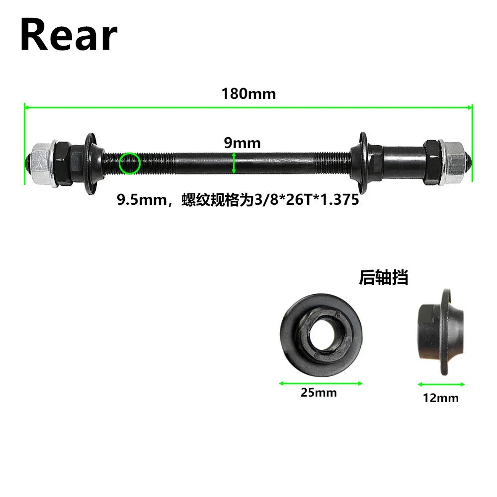 Fahrrad Radnaben Achse Vorder- und Hinterachse Solide Welle 150-180mm