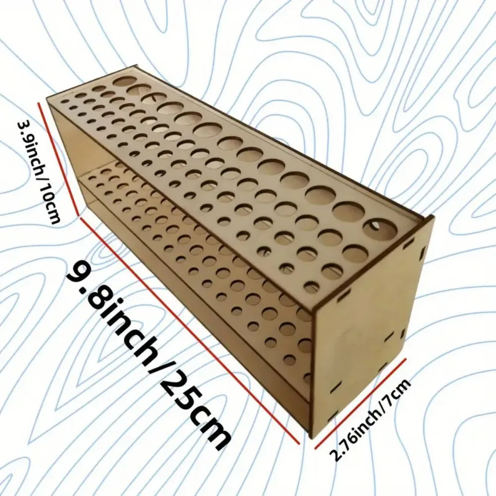 Holz Organizer mit 67 Fächern doppellagig für Künstlerbedarf