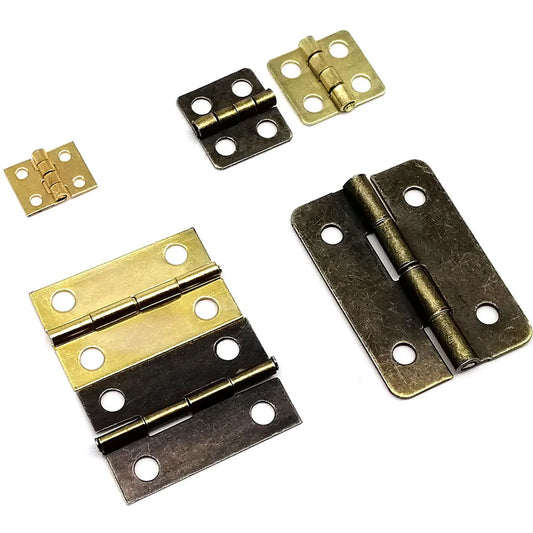 Mini Messing Möbel-Scharnier 12 Stück für Holztruhen - Puppenhäuser