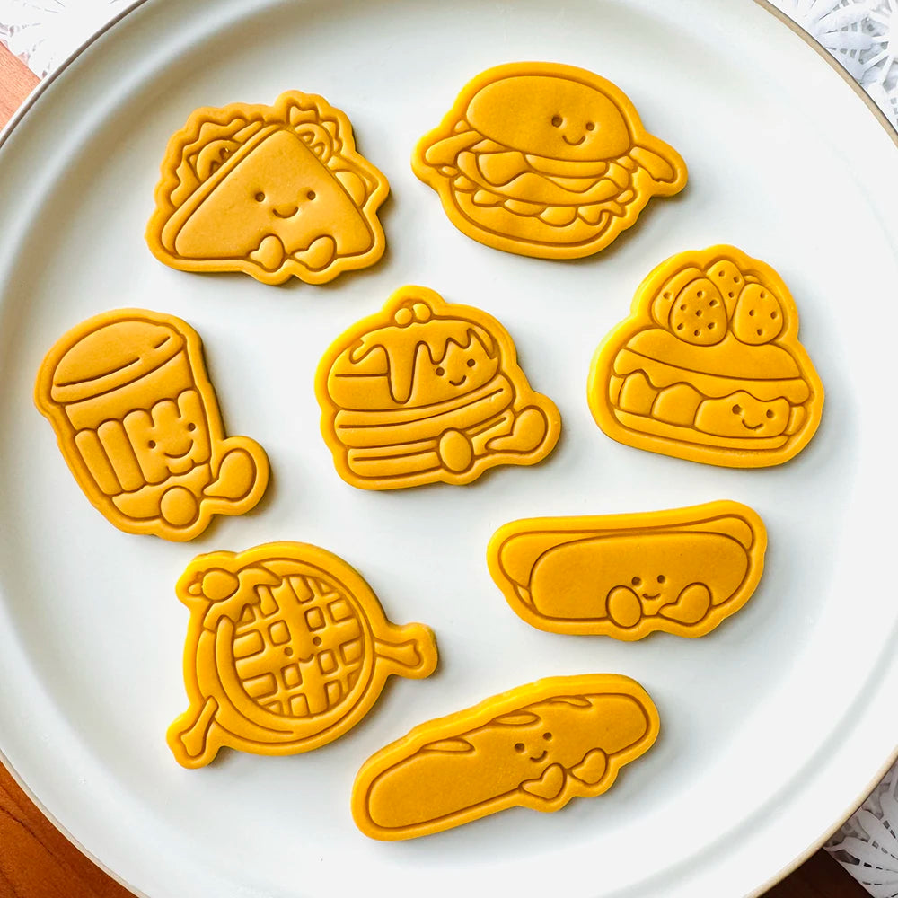 Kreative Backform: Burger - Sandwich Motiv Keksstempel aus PLA Kunststoff