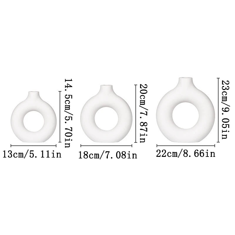Weiße Kunststoff Vase Dekorative Blumenvase für Wohn- und Tischdekoration