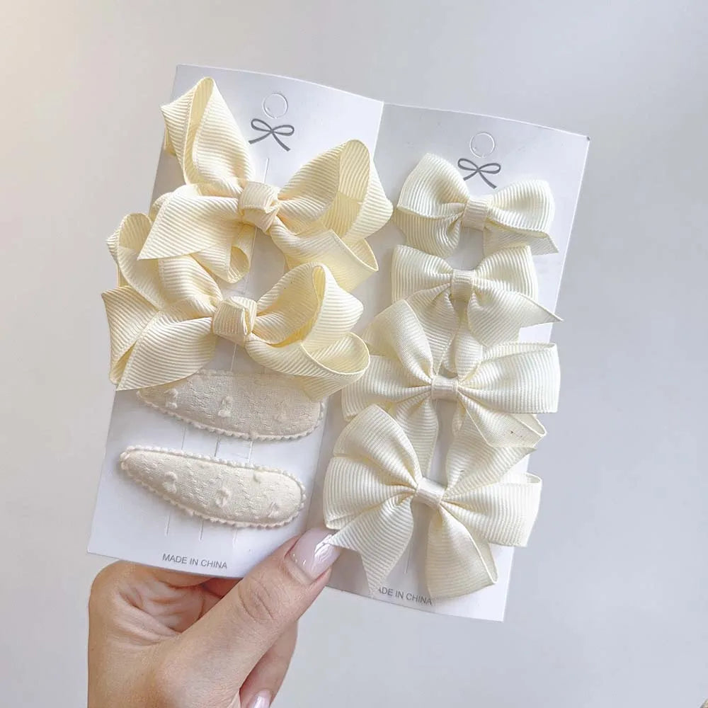 Elegante Haarklammern mit Schleifen für Mädchen – 8-teiliges, sicheres Stylingset