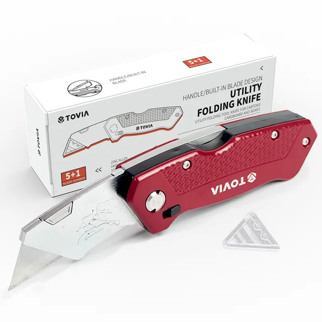 Vielseitiges Klappmesser mit scharfen Wechselklingen - ergonomischem Griff