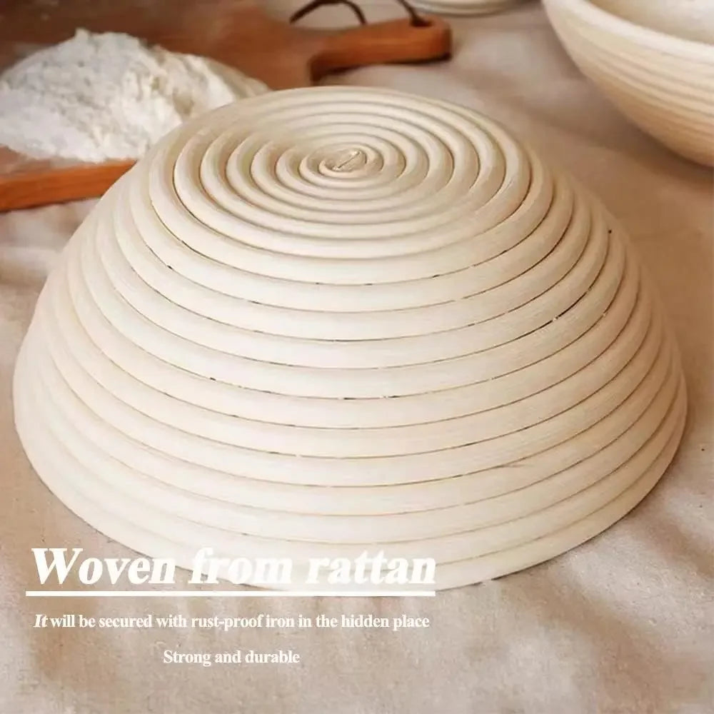 5/8-teiliges Brot-Banneton-Set aus natürlichem Rattan für Backen