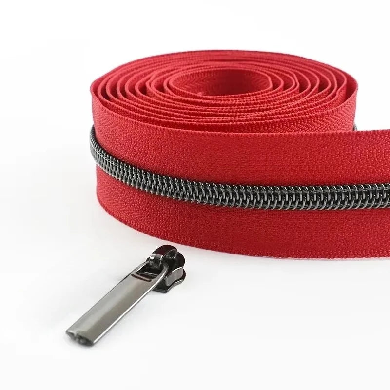 Nylon Reissverschlussband Nr 5 pro Meter mit Schiebern fuer Naehprojekte