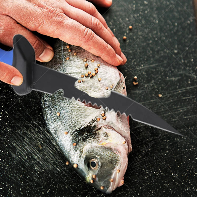 Multifunktionales Fischmesser mit scharfer Edelstahlklinge und Holzgriff für präzises Schneiden
