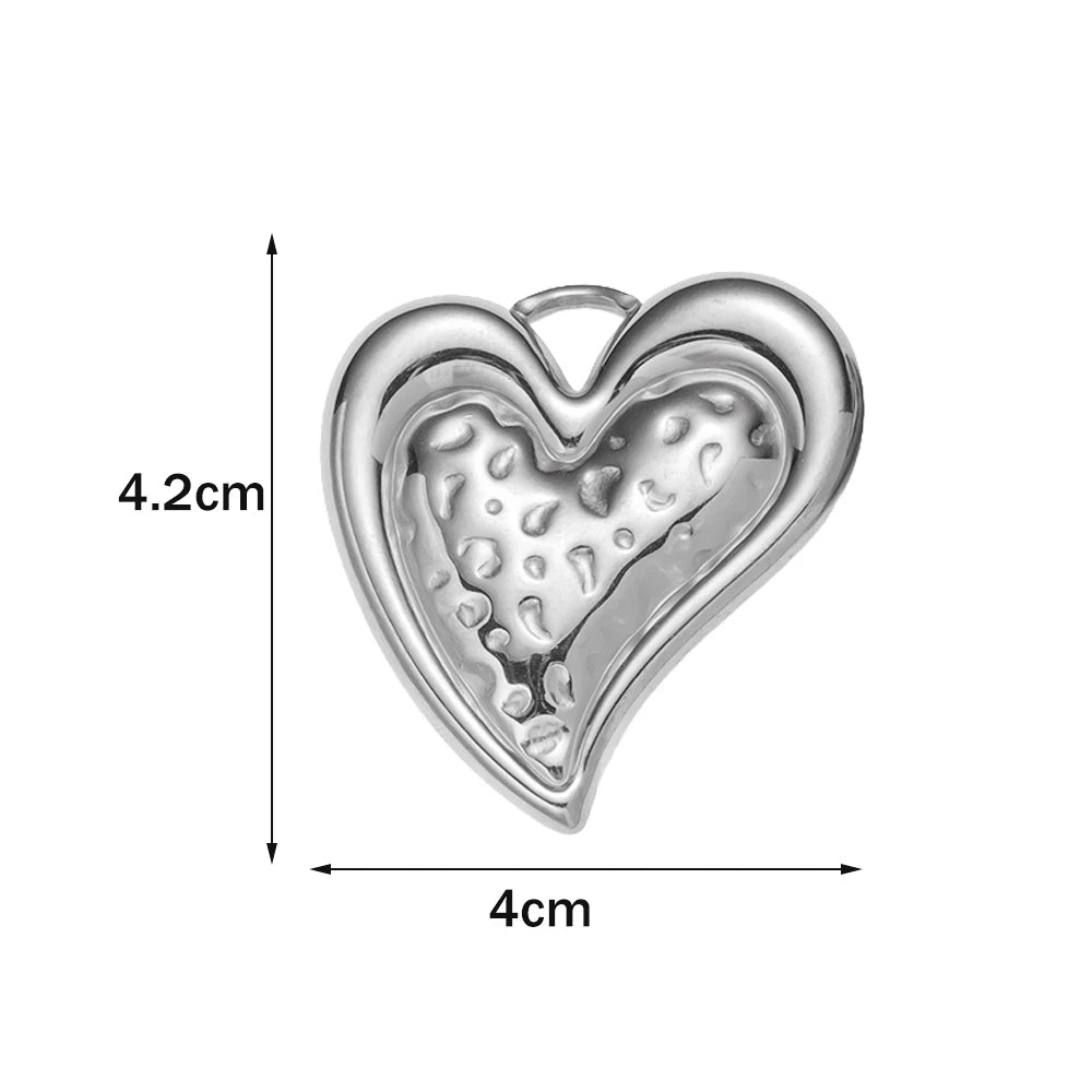 2 Stück goldene Edelstahl Herz Blatt Charms für DIY Schmuckherstellung