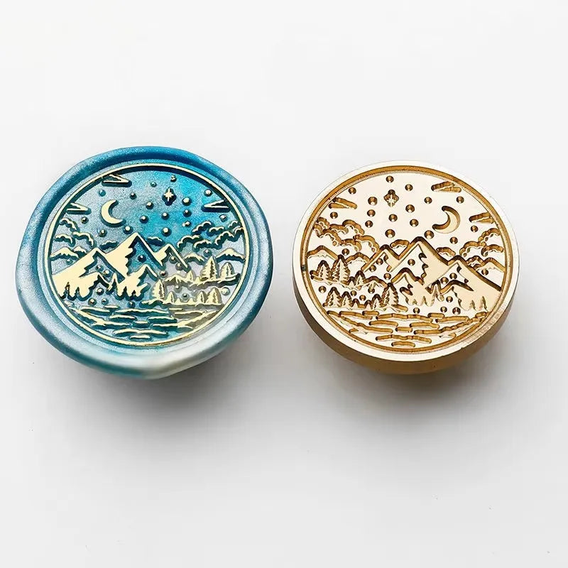 Sternenhimmel Lotus Rosenmuster Wachssiegel Stempel, Retro Stil