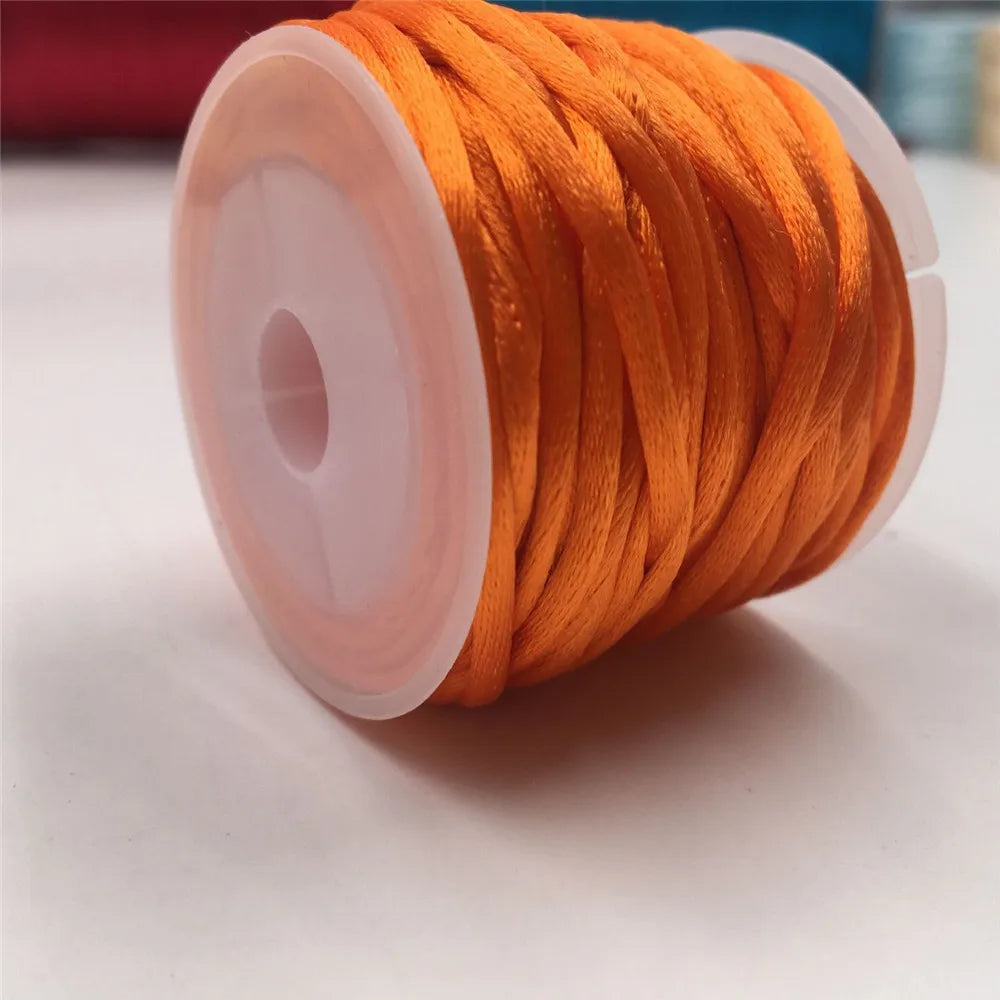 2mm Satinband geflochten Seide Makramee Seil für DIY Armbänder