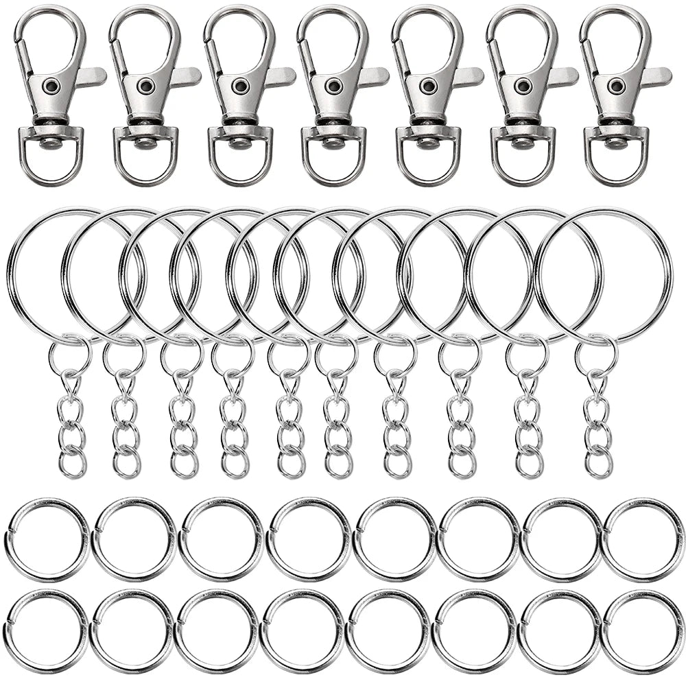 70-teiliges Set drehbare Karabinerhaken Schlüsselringe DIY Schmuck Zubehör