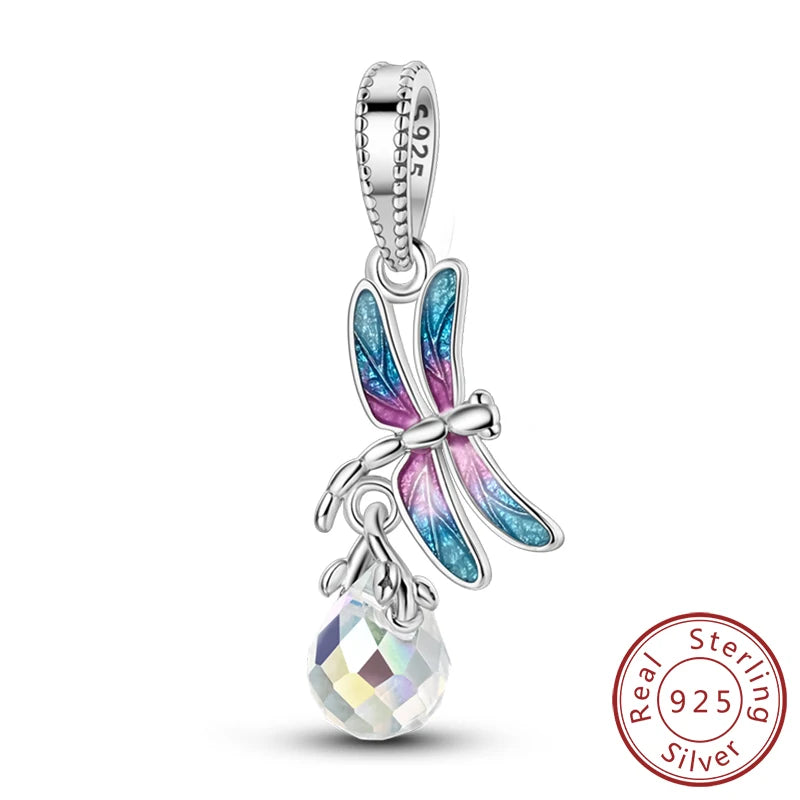 Funkelnder Schmetterlings-Charm aus 925 Sterlingsilber mit Zirkon – Elegant - Leicht
