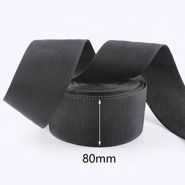 Schwarzes Nylon-Gurtband 20-100 mm für Taschen und Sicherheitsgurte