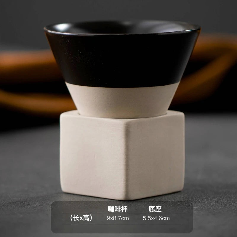 Retro Keramik Tasse in Dreieckiger Kegelform für Tee und Kaffee