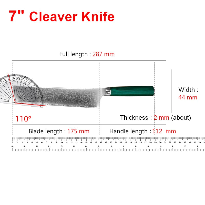 Damaskus Küchenmesser mit scharfer Klinge und ergonomischem Holzgriff