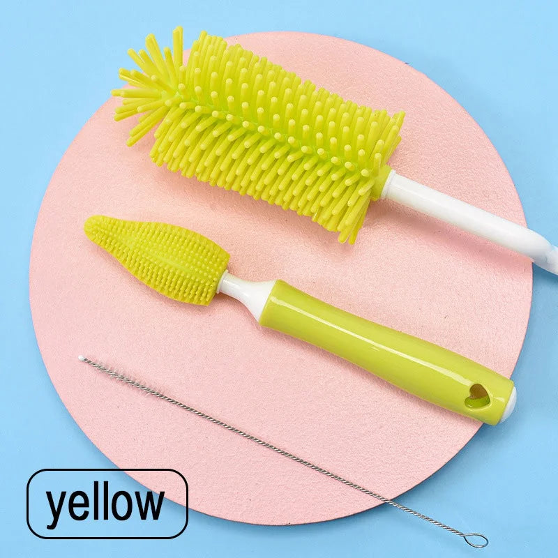 3-tlg. Silikon Reinigungsset für Babyflaschen - Schnuller – Gründliche Hygiene