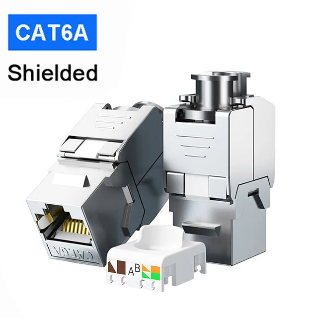 Abgeschirmte RJ45 Keystone Buchse Cat6a Cat7 Cat8 Zinklegierung Modul