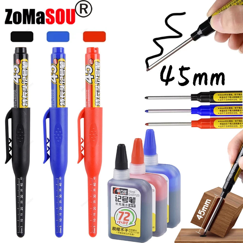45mm langlebiger Tiefloch Marker Stift für präzise Holz- und Metallmarkierung