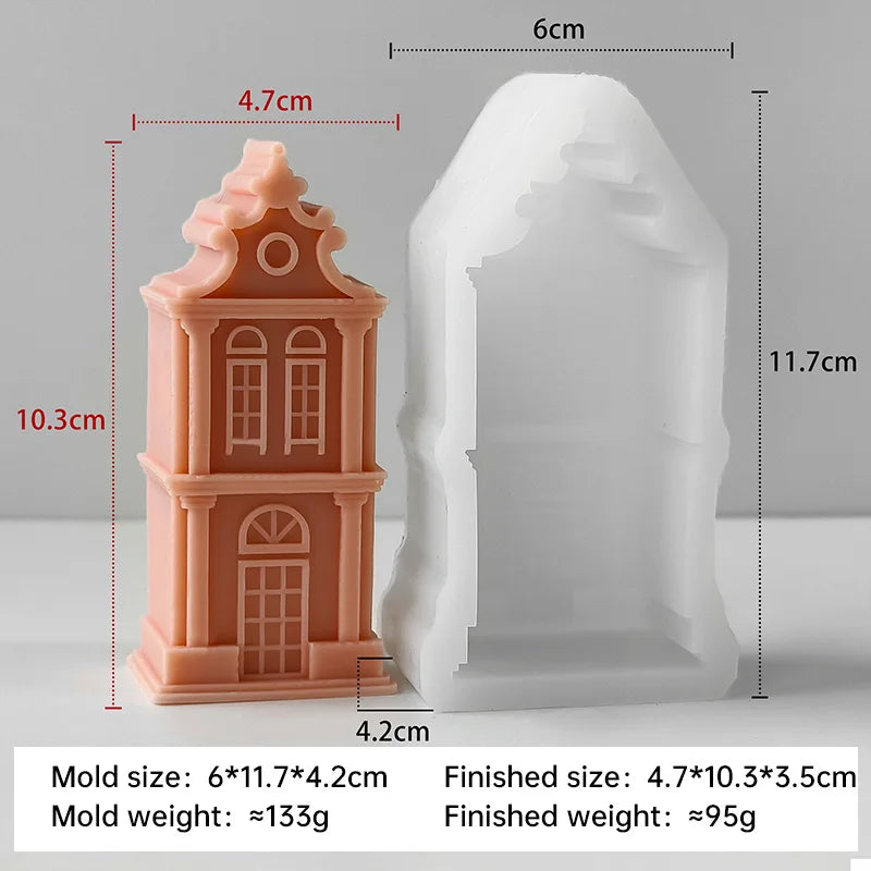 Handgemachte Silikonform Haus Schornstein für Schokolade und Kerzen