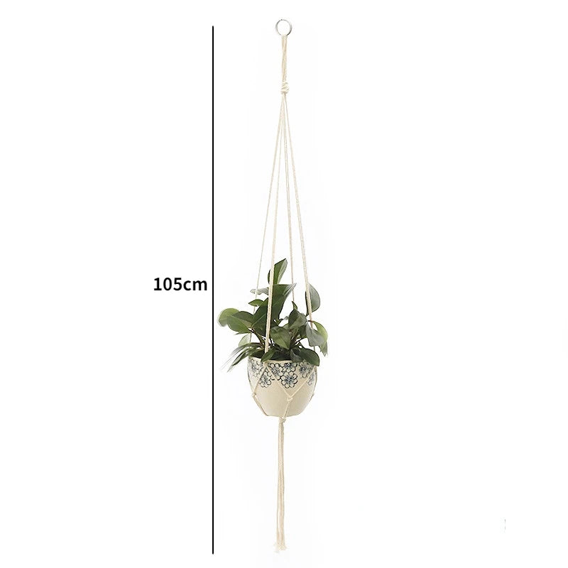 Handgefertigte Makramee Hängekörbe für Gartenpflanzen und Balkon