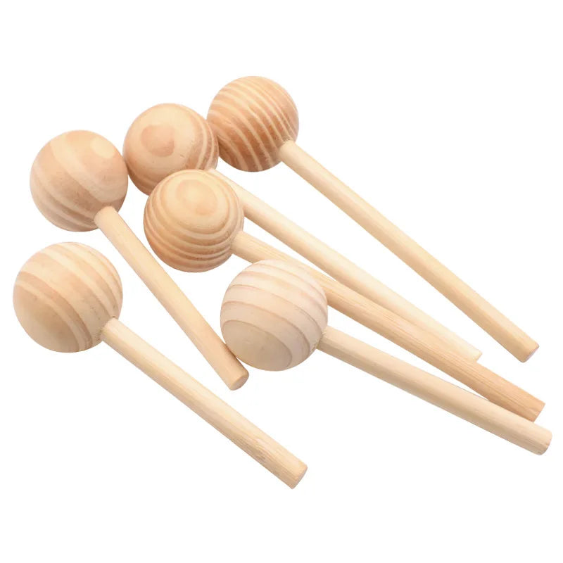 Natürliches 5er-Set Holz Ball Sticks – Perfekt für kreative DIY - Dekoration